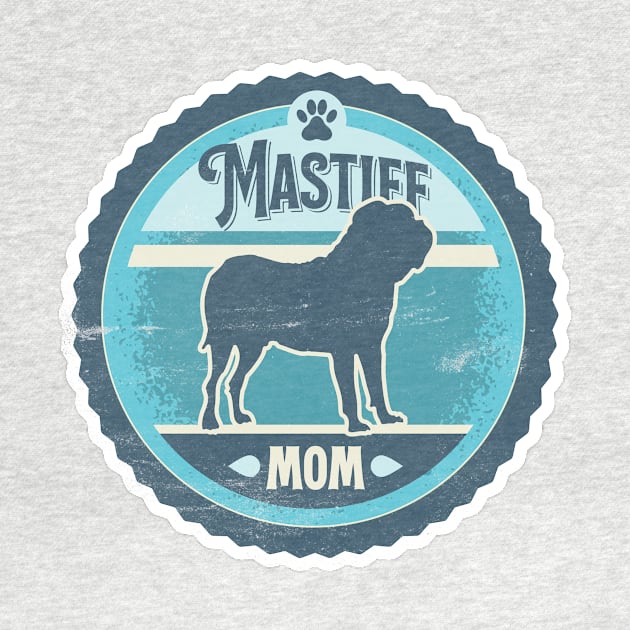 Mastiff Mom - Distressed Dogue de Bordeaux Silhouette Design by DoggyStyles